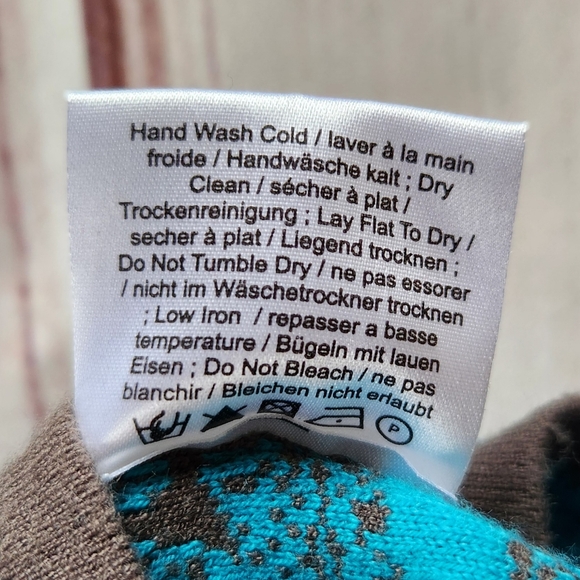 Krimson Klover Wrap Sweater Paisley Print Long Sleeve Teal Blue | Women's Size M - Picture 6 of 8